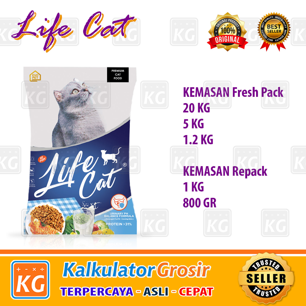 Makanan Kucing 5Kg Adult and Kitten Freshpack / Dewasa Dan Anak Life Cat Fresh Pack 5 kg Kering Dry