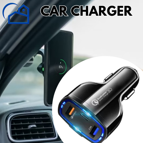 Car Charger Fast Charger 3 Port USB QC 3.0 TYPE C colokan mobil Car phone Charger / Universal Fast Charging 3129C