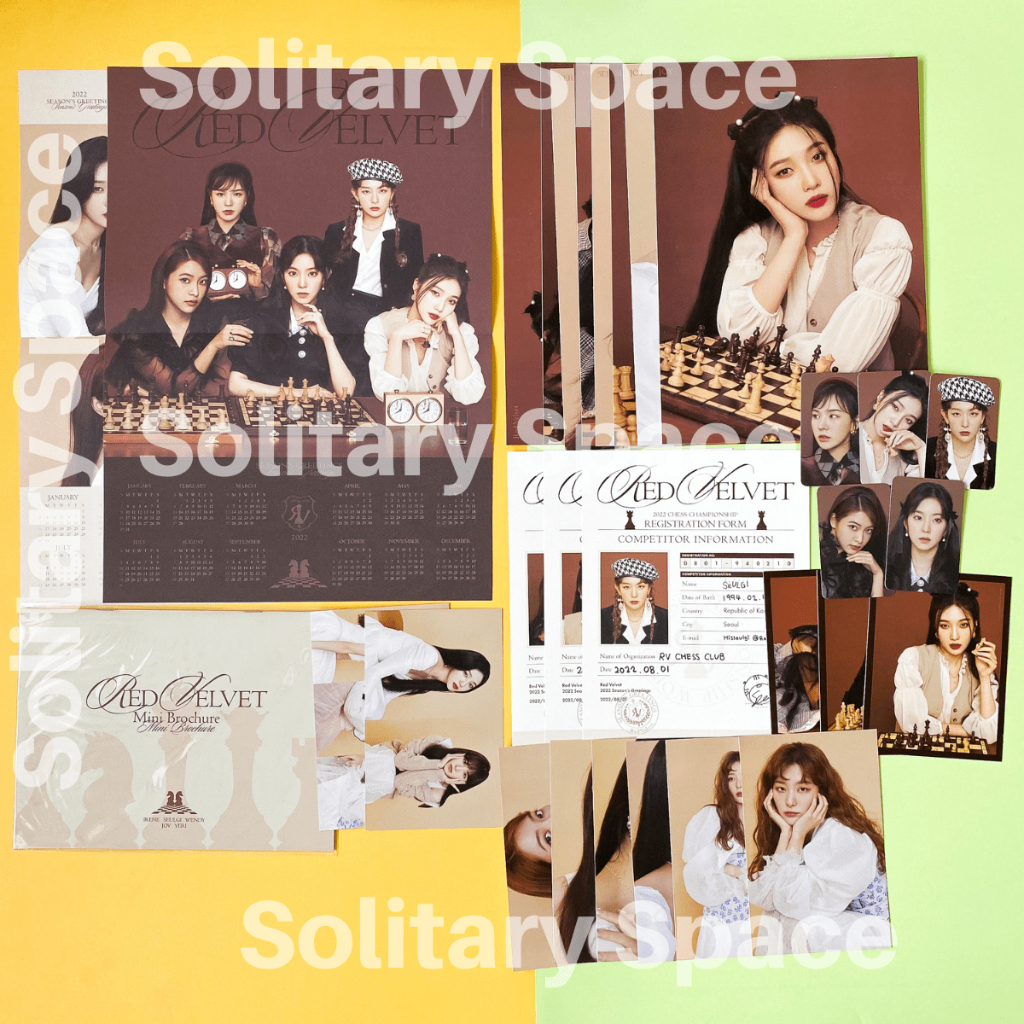 SHARING OFFICIAL RED VELVET 2022 SEASON GREETING Irene Wendy Seulgi Joy Yeri A4 Poster Photocard Pos