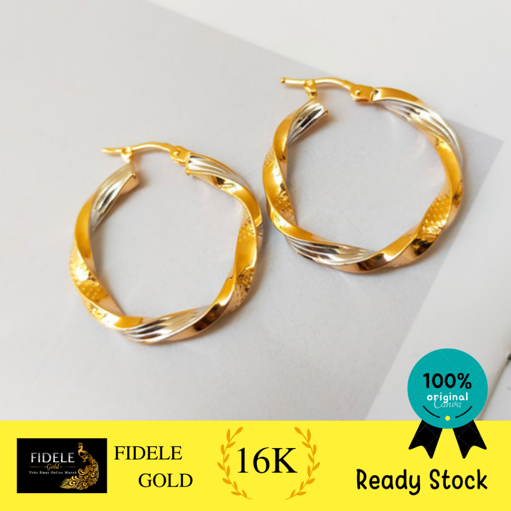 Anting gipsy fashion 3 warna emas asli 700 anting klep