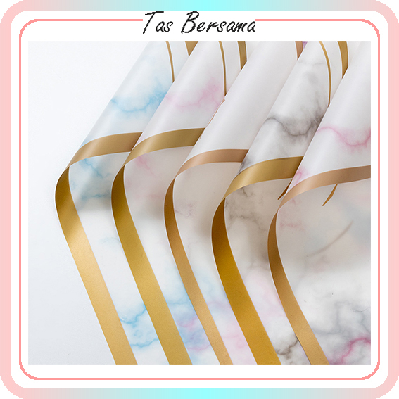 

Wrapping Paper Motif Marble / Cellophane Marble Gold / Kertas Buket Bunga kb6048