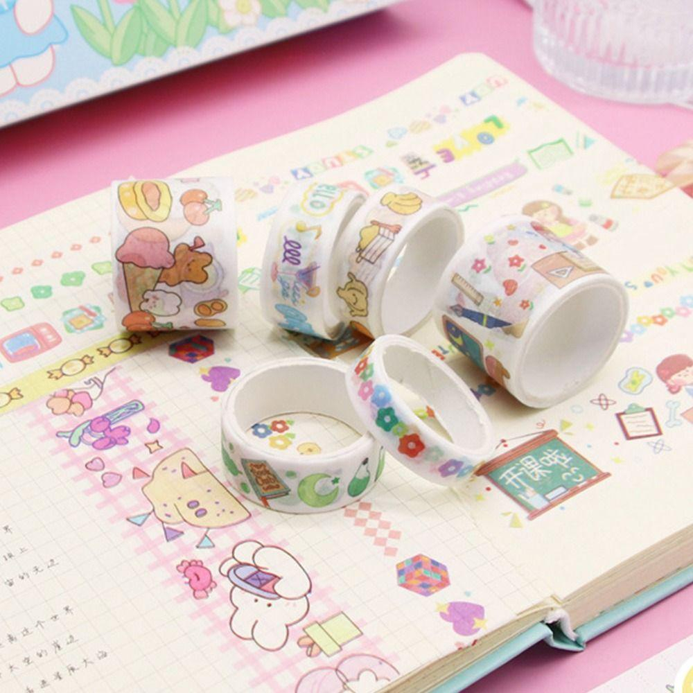 PAKET USAHA Stiker Sanrio Roll Momo Washi Tape Lucu Melody Kuromi Cinamonroll Mainan Anak Sticker Karakter Edukasi Lucu