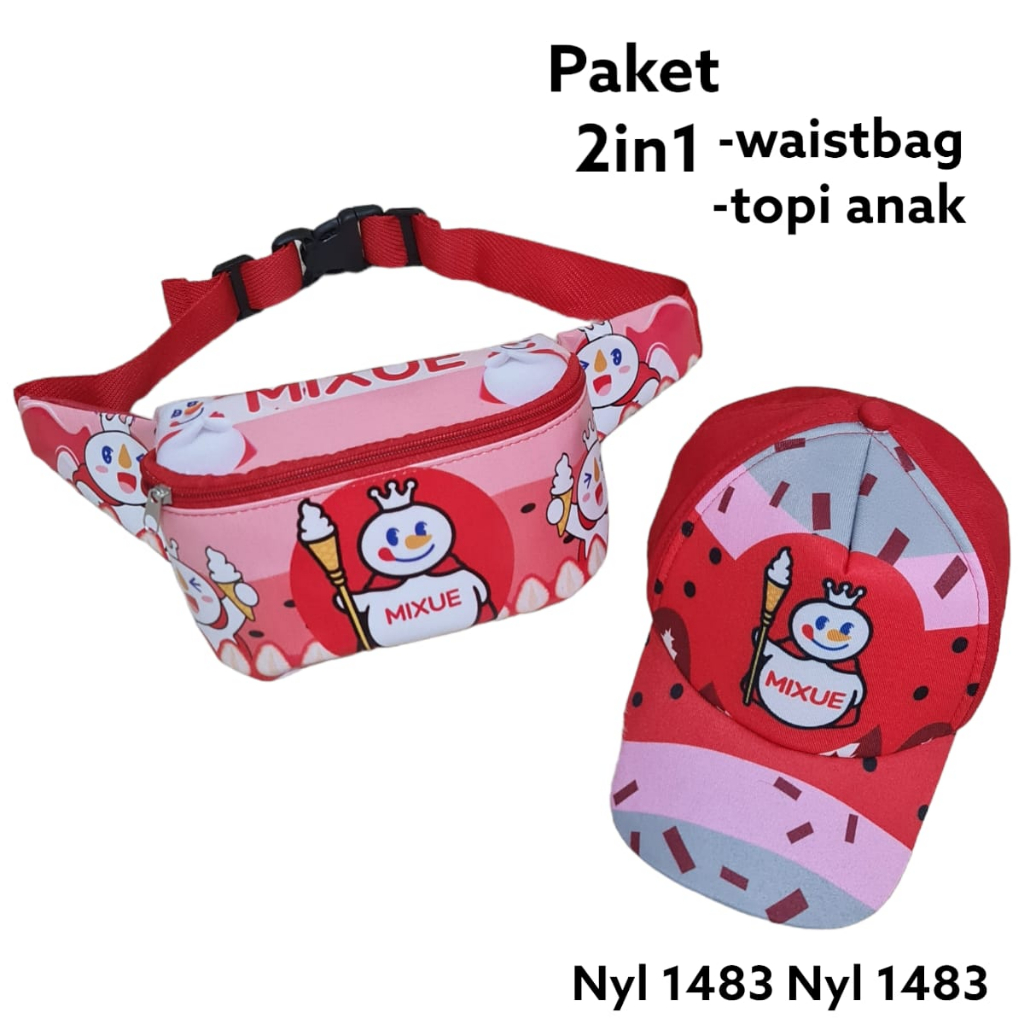 Waistbag Anak Karakter Mixue - Tas Anak Bisa Bayar Ditempat ( COD )