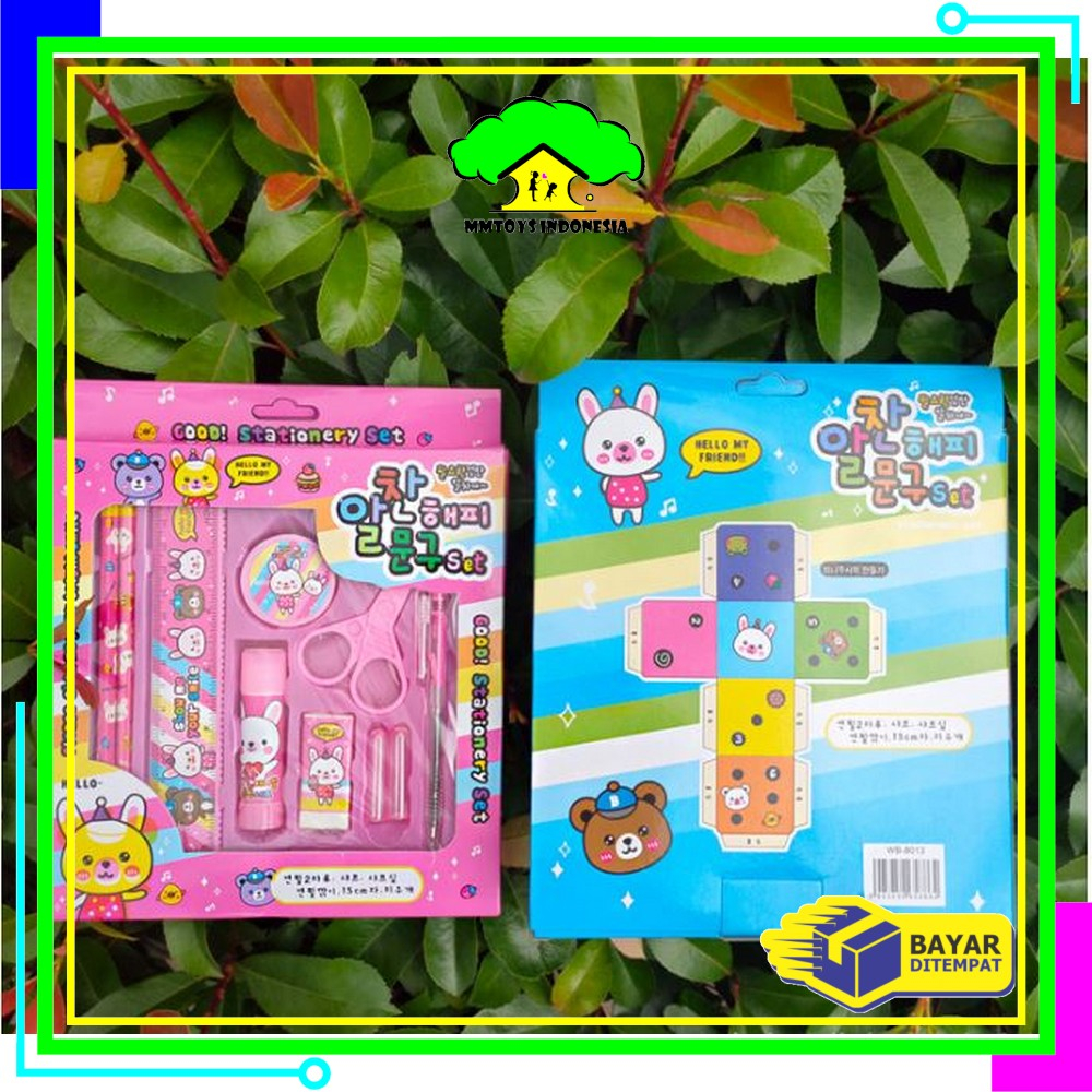 MI-A26 Alat Tulis Set 8in1 Karakter Stationery Kids / Paket Alat Tulis Anak TK / Set School Supplies for Child Writing Gift Eraser Ruler