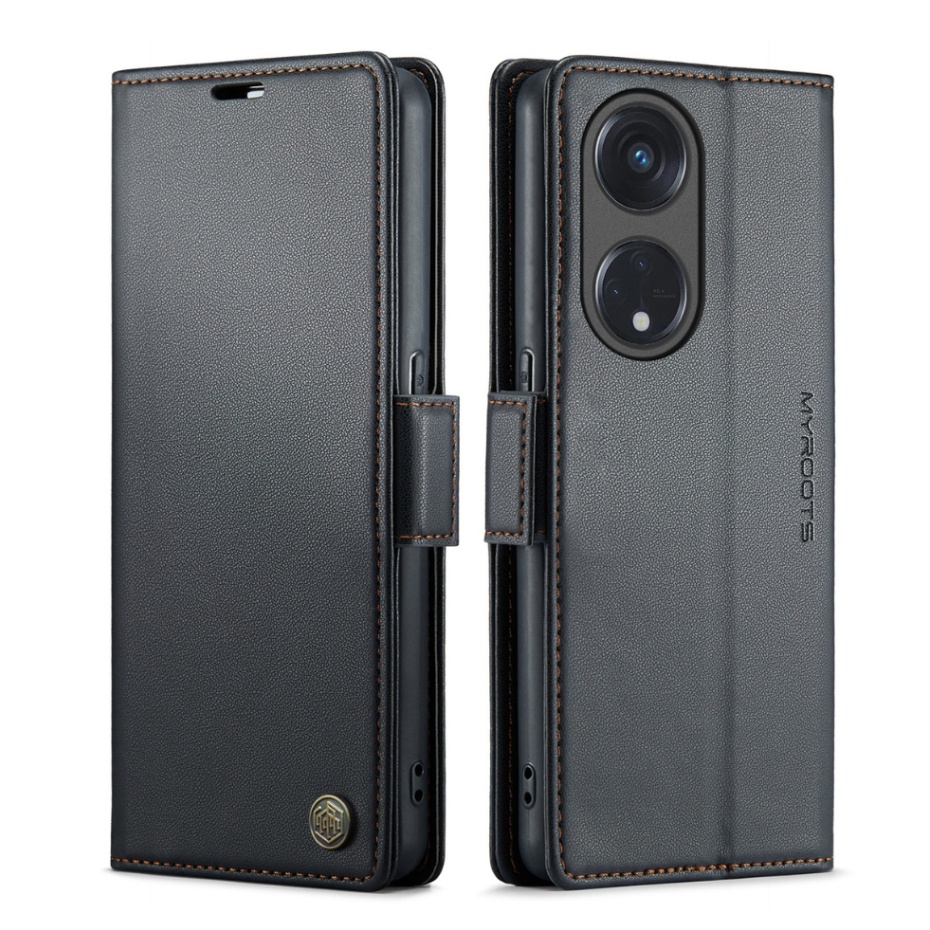 Lambskin PU Leather Case Flip RFID Myroots For Oppo Reno 7z 7 5g Soft TPU Shockproof Phone Cover Case