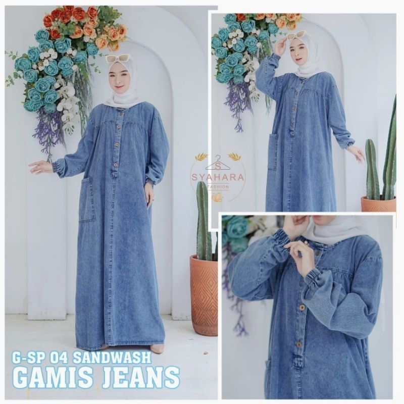 GAMIS JEANS PREMIUM BY SYAHARA FASHION DRESS OOTD KONDANGAN TERBARU KEKINIAN