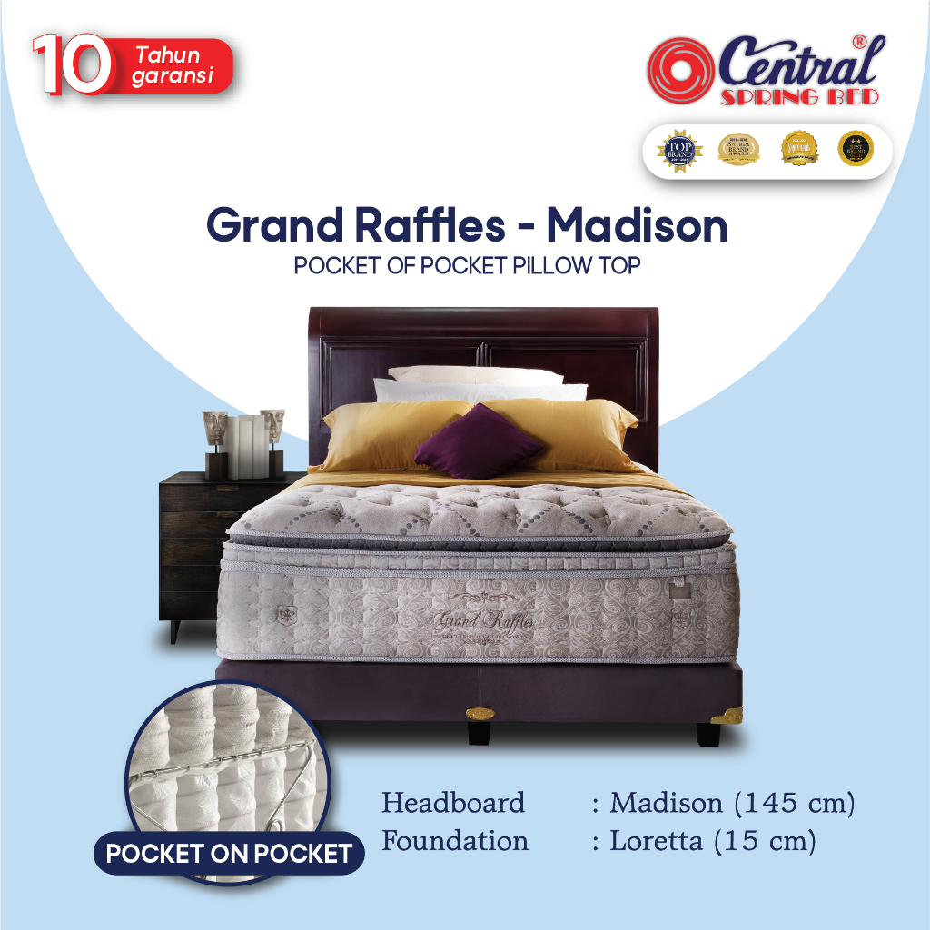 kasur Central SpringBed GRAND RAFFLES Pocket Spring Plushtop - central aristocrate collection