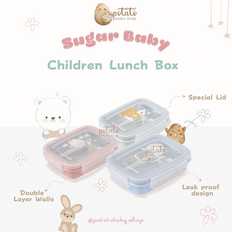 Sugar Baby Stainless Steel Children Lunch Box / Tempat Bekal Anak / Kotak Makan Anak