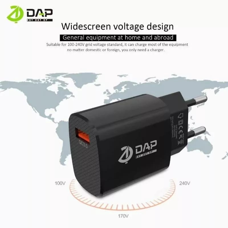 Charger DAP D-AQ2 TYPE-C 18W QUALCOMM Casan DAP D-AQ2 TIPE C 1USB Fast Charging