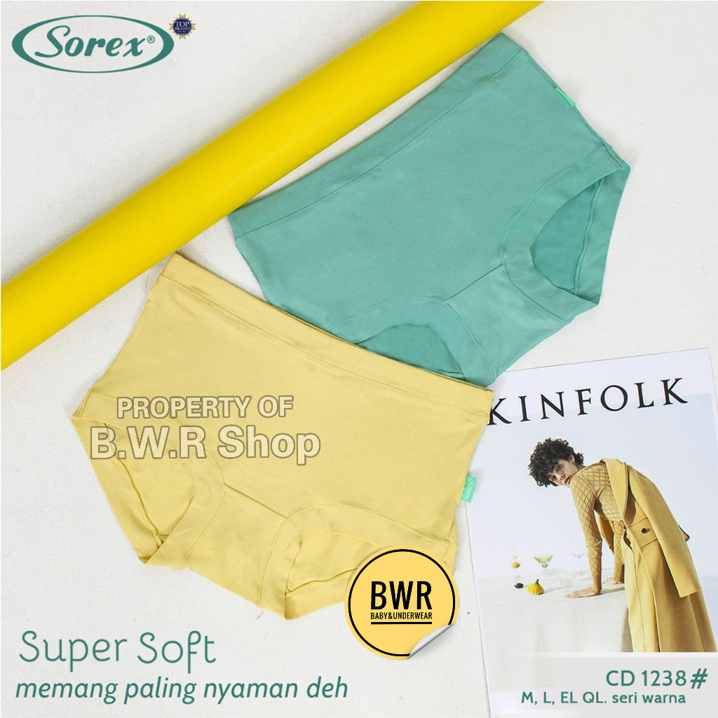 CD Sorex 1238 Super Soft / Celana Dalam Wanita Midi Karet Lebar Super Lembut | Bwr