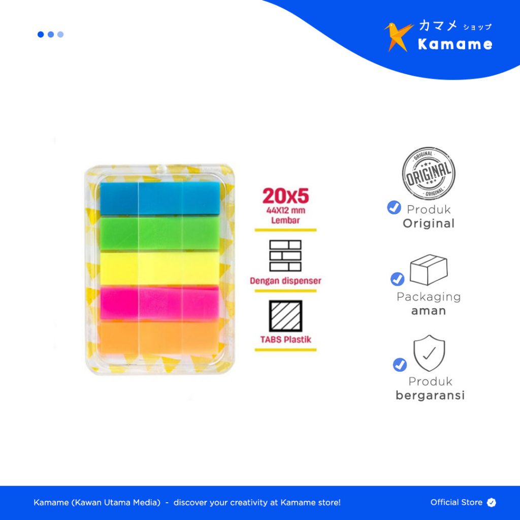 

Deli Index Tabs - Memo Penanda Tempel Warna Cerah 20x5 Sheets A10202 - Kamame