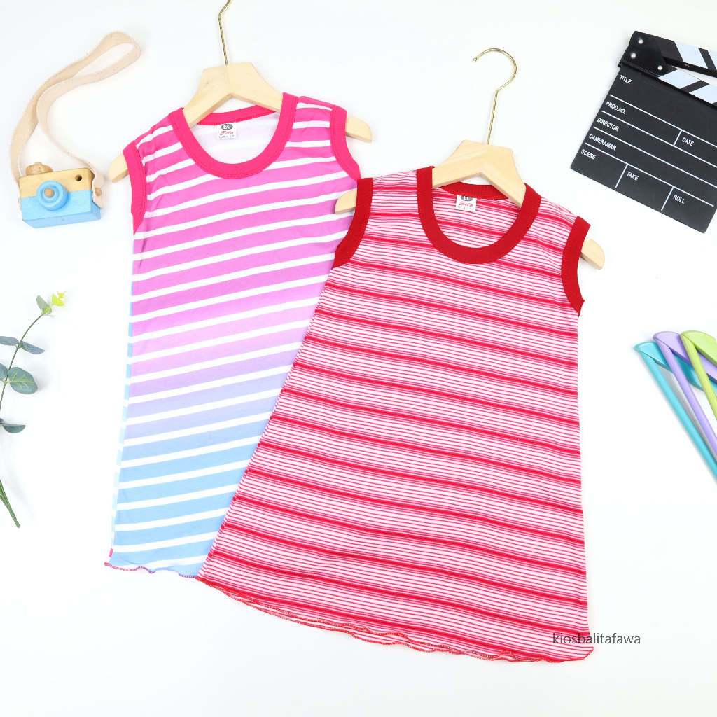 (ISI 3 PCS) Dress Yukensi uk 3-5 Tahun / Baju Harian Daster Anak Perempuan Atasan Bahan Kaos Murah