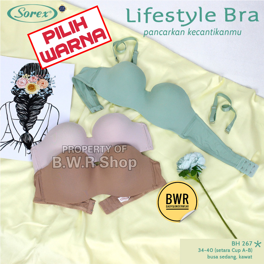 Sorex Lifestyle Bra 267 Busa Sedang Kawat kait 2 Setara Cup B BH267 - Bwr