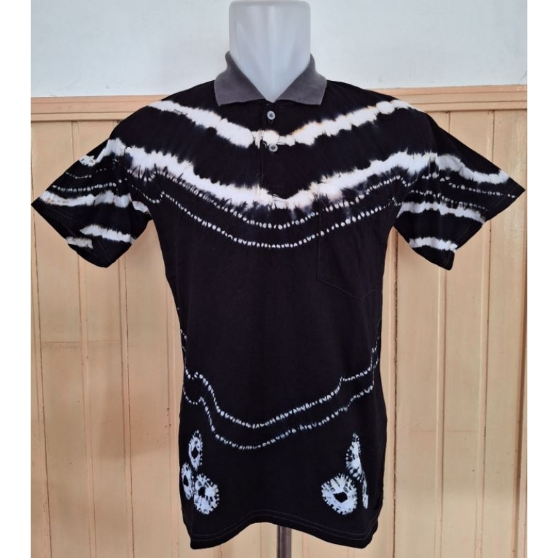 Kaos Sasirangan Atasan Lengan Pendek Pria Berkerah Katun Etnik Unik Oleh Oleh Khas Banjarmasin Kalim