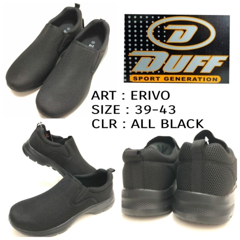 SEPATU SELOP PRIA ORIGINAL BY DUFF ERIVO SIZE 39-43 ALL BLACK