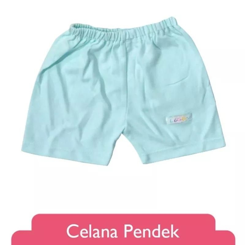 LIBBY Celana Pendek Polos Warna Newborn, SML 3 pcs