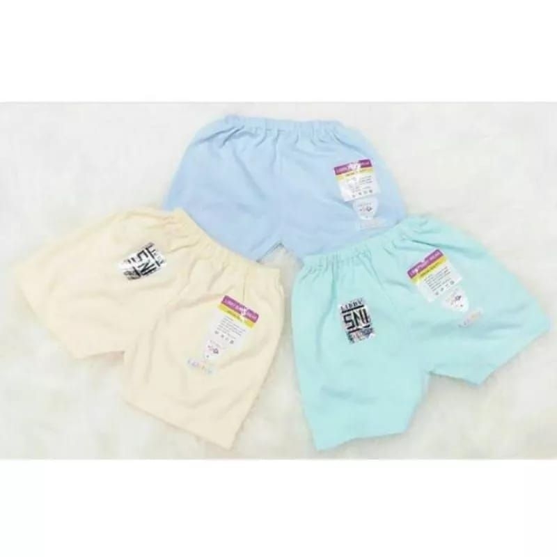 LIBBY Celana Pendek Polos Warna Newborn, SML 3 pcs