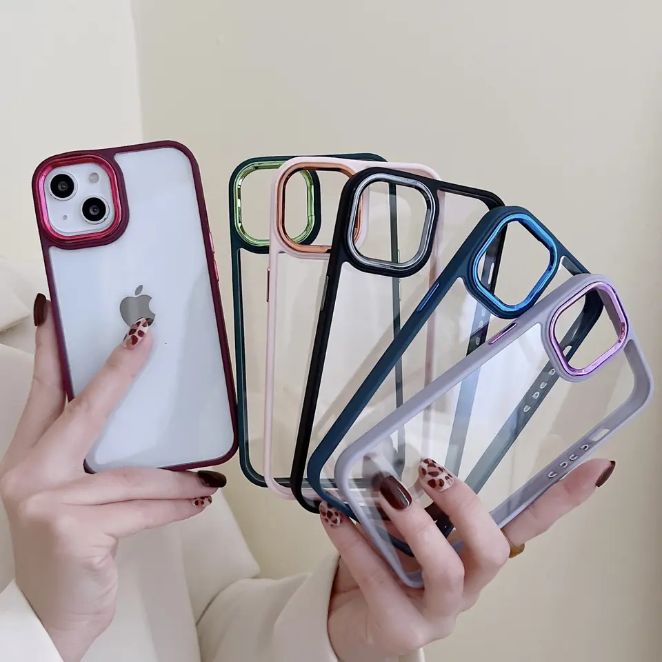 CASE IPHONE MATTE TRANSPARAN ACRYLIC Steel Hybrid Silicone Softcase Fullcover PELINDUNG LENSA METALIK For iphone 11 11 Pro 11 Pro Max 12 12 Pro 12 Pro Max 13 13 Pro 13 PRO PROMAX 14/14PRO/MAX