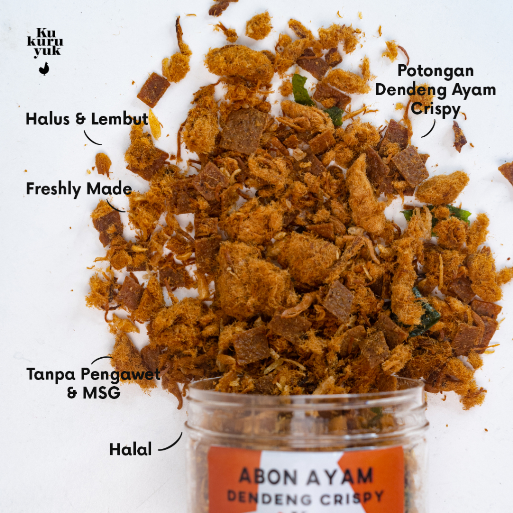 

wiw Dendeng kukuruyuk - Abon Dendeng Ayam Crispy Makanan Siap Saji Frozen Food - 100gr