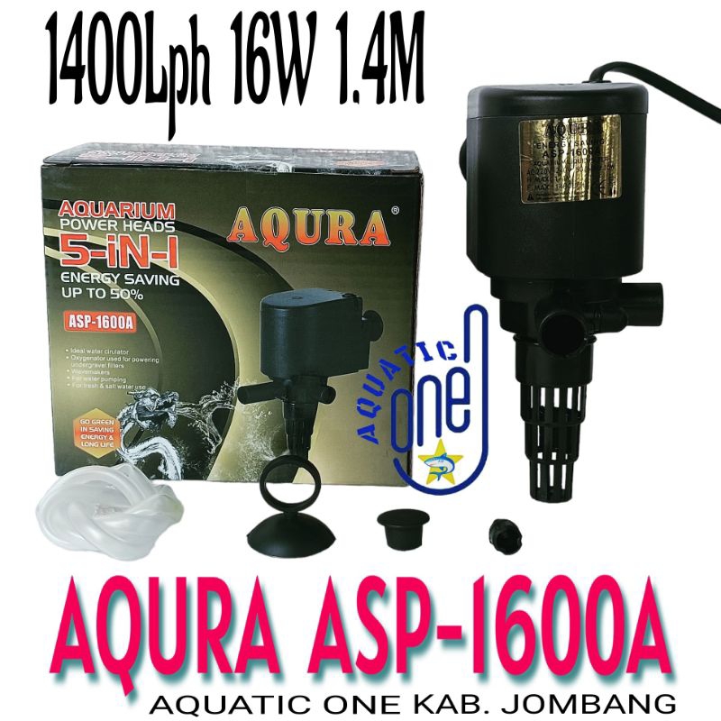 AQURA ASP 1600 A mesin pompa celup filter aquaium kolam waterpump power heads aquarium lph water pump akuarium