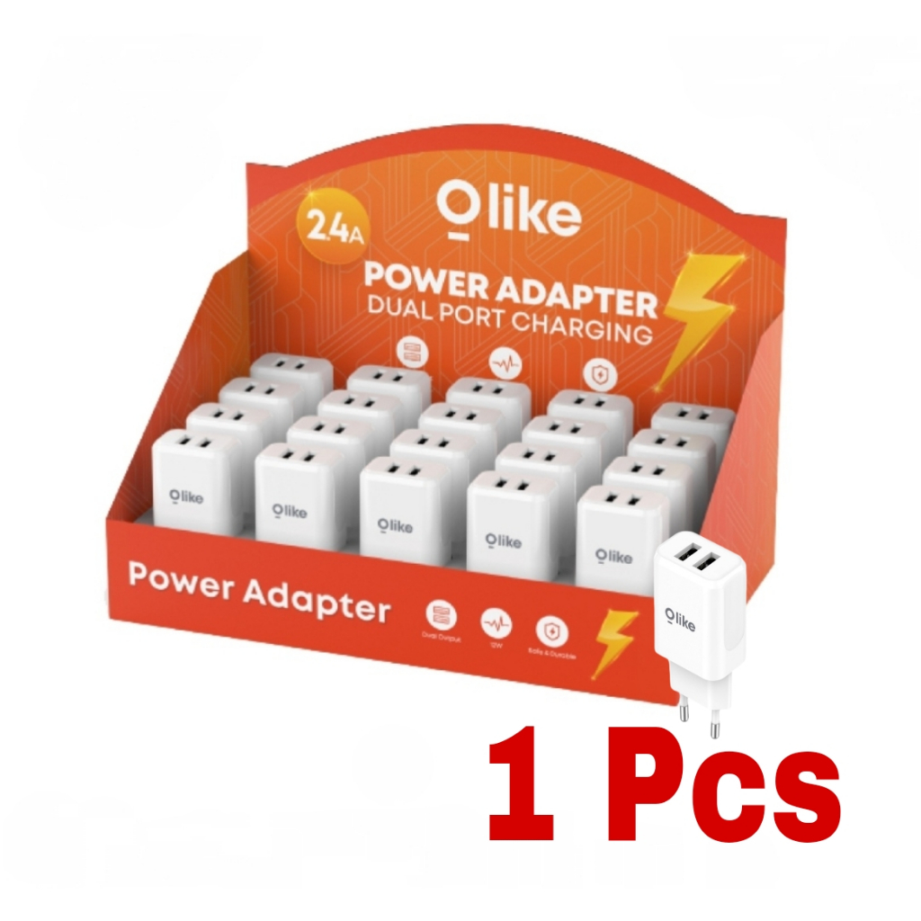 OLIKE KEPALA CHARGER / ADAPTOR CHARGER DUAL USB OUTPUT 12W 2A C202