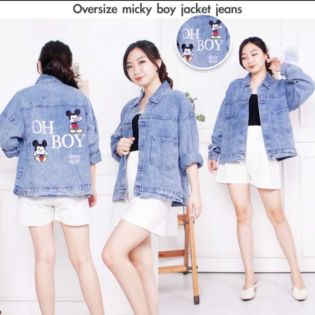 Jaket oversize wanita Jaket Jeans Oversize Bordir Wanita Oversize Famous Jaket Jeans Jaket Import Te