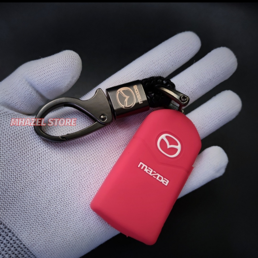 gantungan kunci sarung remote plus cover silikon mobil mazda 2