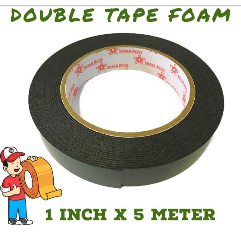 

Double Tape Foam Hijau 1inch x 5M / Double Tape Busa Hijau