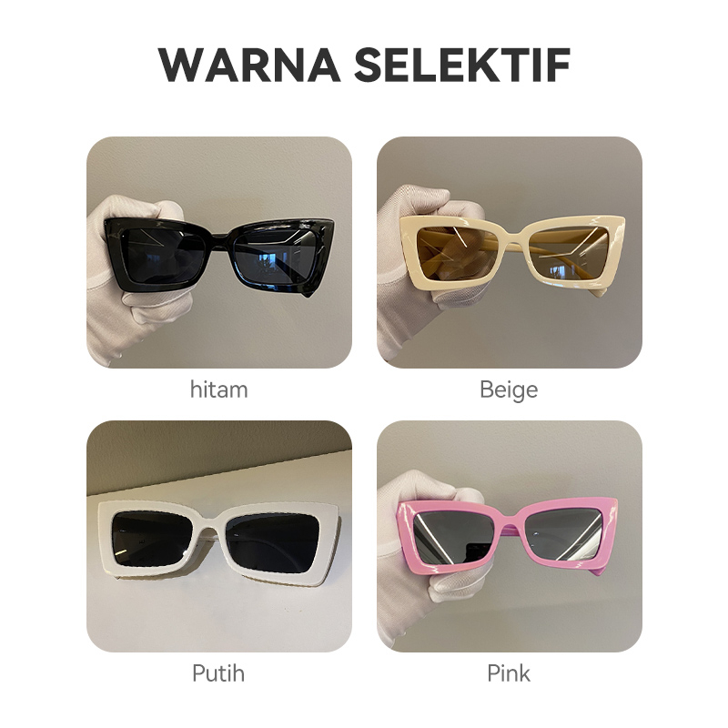 Kacamata Hitam Cat Eye Besar Sunglasses Kekinian  Unisex Pria dan Wanita Trendy Fasion Import