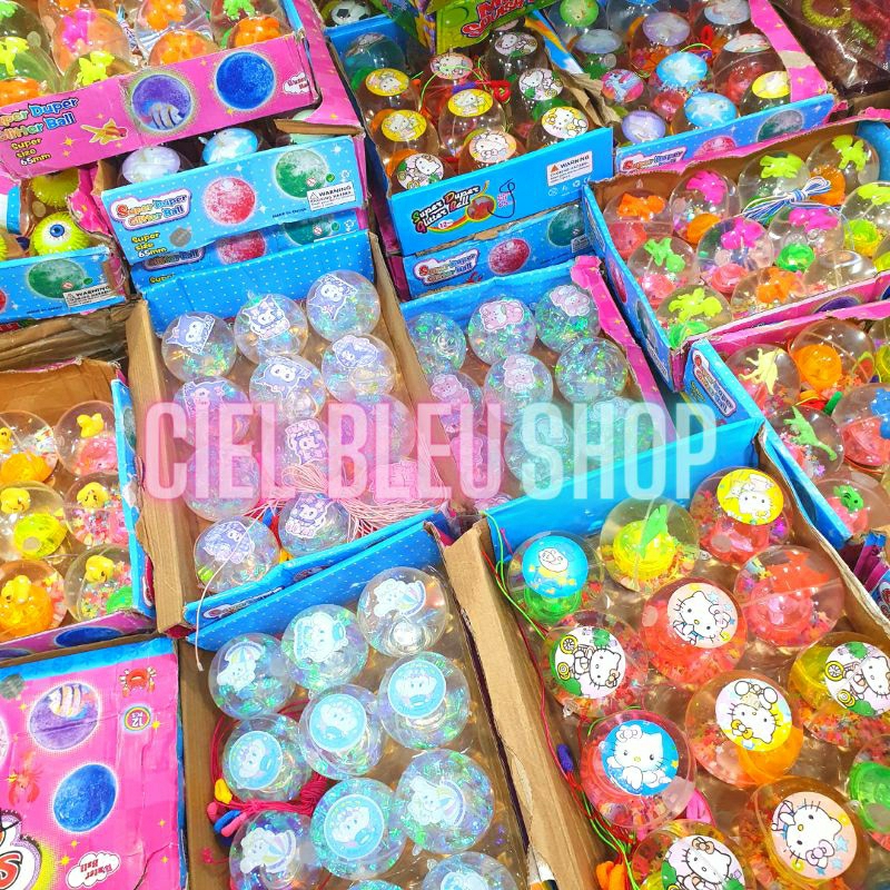 BOLA KARET LED NYALA / BOLA BEKEL AIR 65 MM 55 MM LED FLASH BALL MAINAN ANAK EDUKASI / CIEL BLEU SHOP