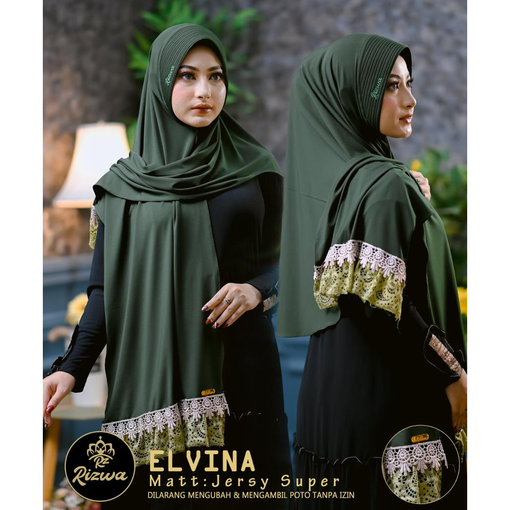 Hijab instan Elvina original RIzwa