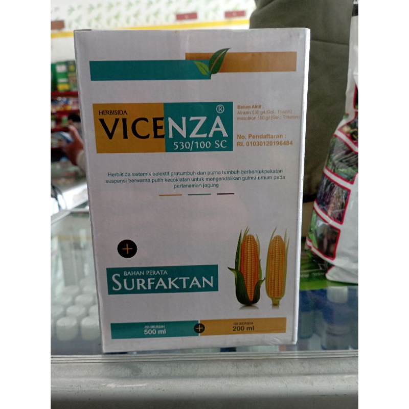 Herbisida VICENZA 630sc 500ml selektif jagung bagus Atrazin + mesotrion