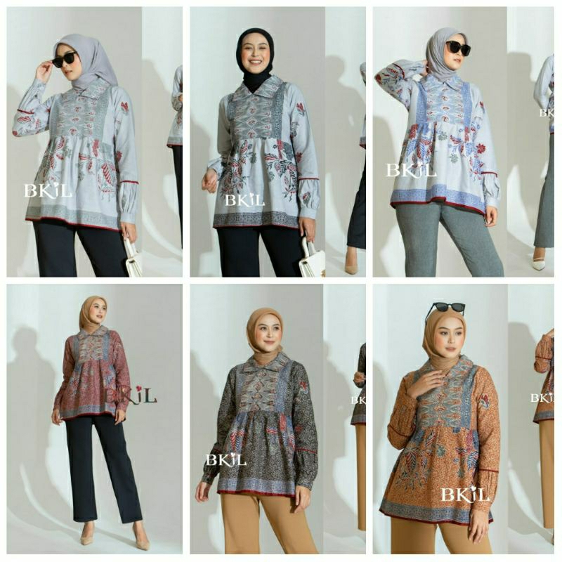 BAJU BATIK WANITA MODERN MONALISA GENES M,L,XL asli PEKALONGAN