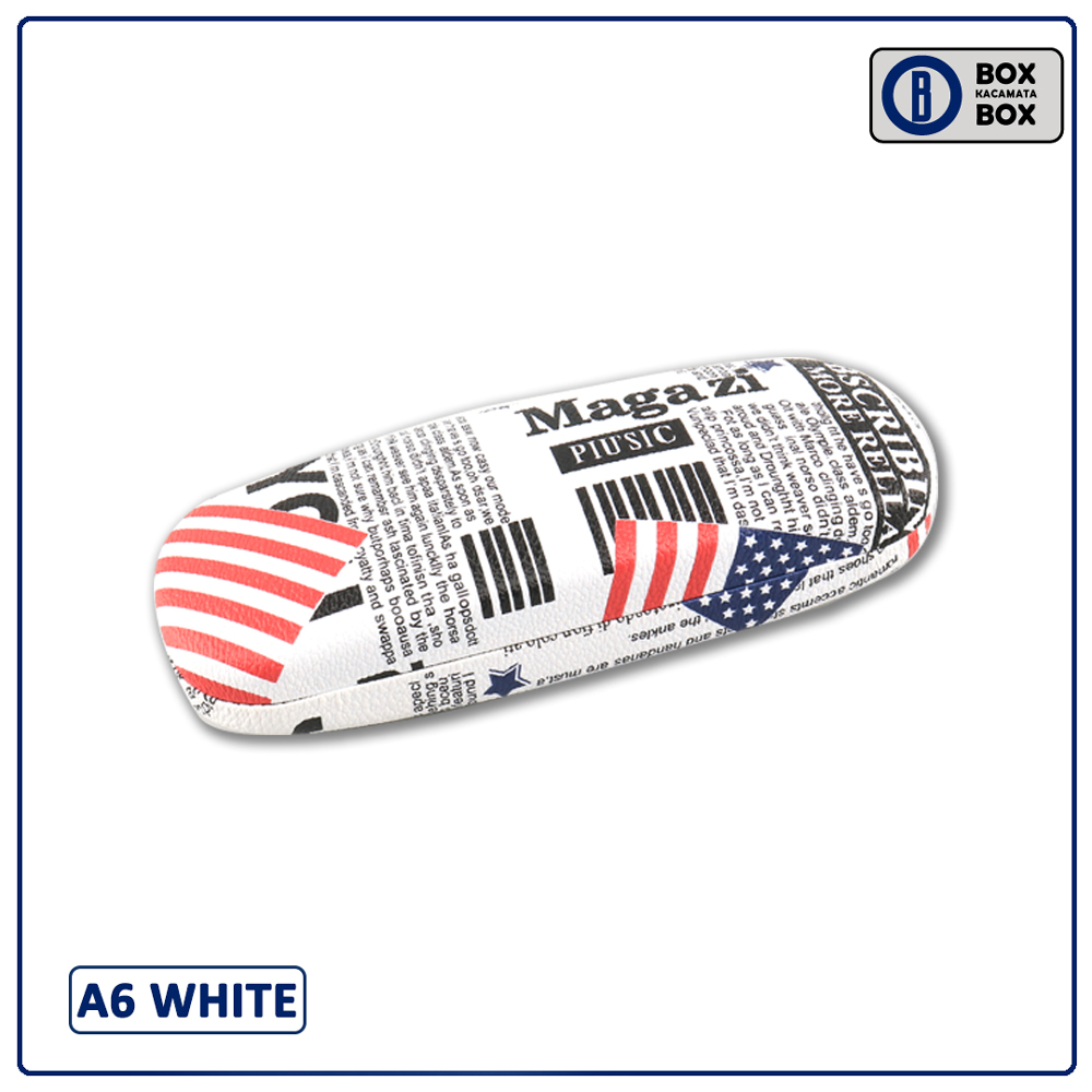 Mushto Box / Tempat Kacamata Cepuk Magnet Hardcase Motif Flag Keren A6