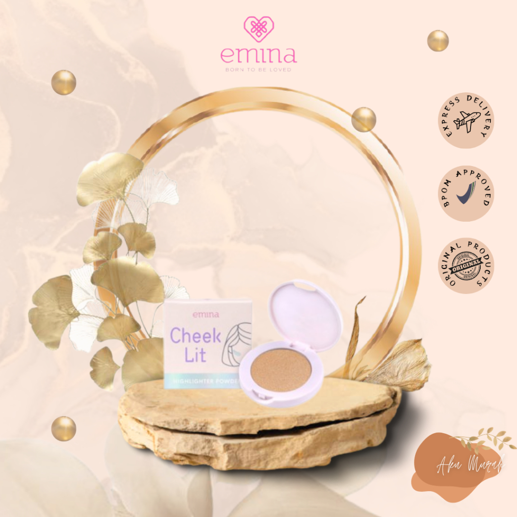 ✨ AKU MURAH ✨Emina Cheek Lit Highlighter Powder Nudesparkle 3.8 g - Creamy Texture dengan Micro Pearls Glitter