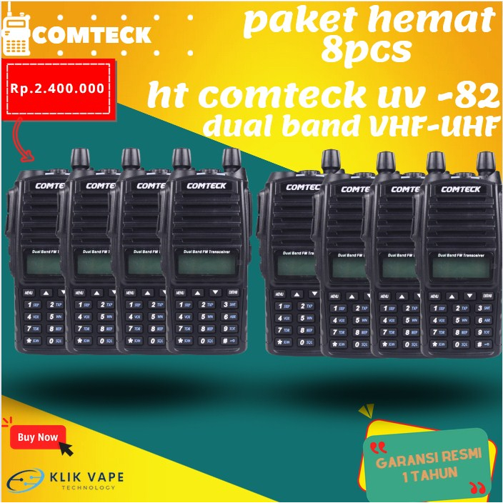 TERMURAH PAKETAN HT Comteck UV-82 Dual Band VHF - UHF Radio FM