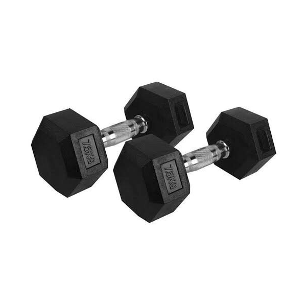 Dumbell barbel ROX rubber hexagonal 7,5kg