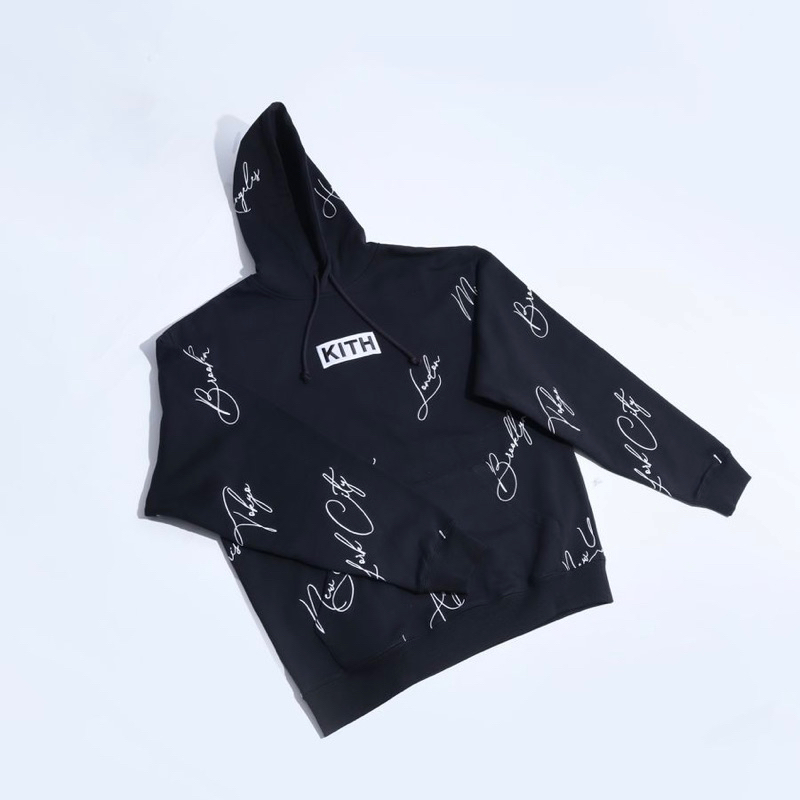 Kith City Script Hoodie Black