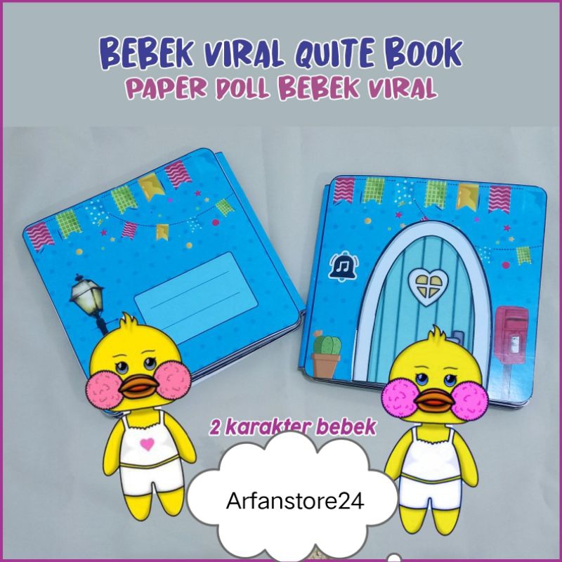 Papper doll bebek viral/mainan edukasi ank /mainan bobgkar pasang/bebek viral quite book