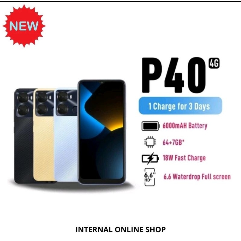 ITEL P40 4/64 GB Garansi Resmi