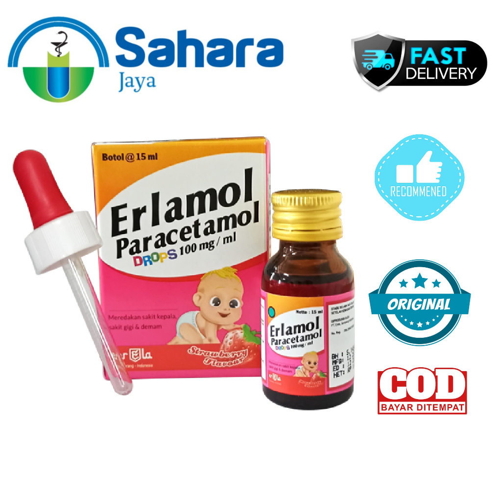 [SJ] Erlamol Drops 15 ml / ERLAMOL PARACETAMOL / PARACETAMOL DROP / PENURUN DEMAM BAYI