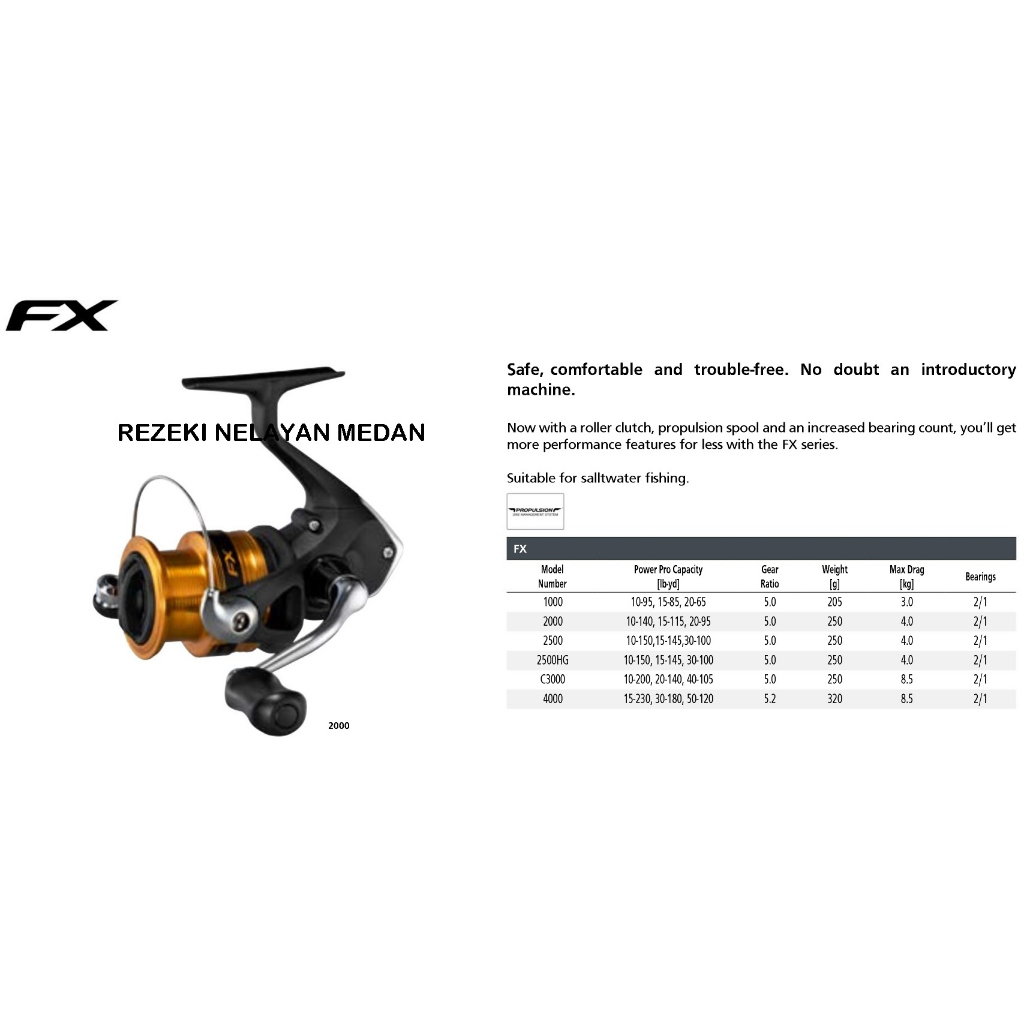 REEL SHIMANO FX FC 2019 1000 / 2000 / 2500 / C 3000 / 4000