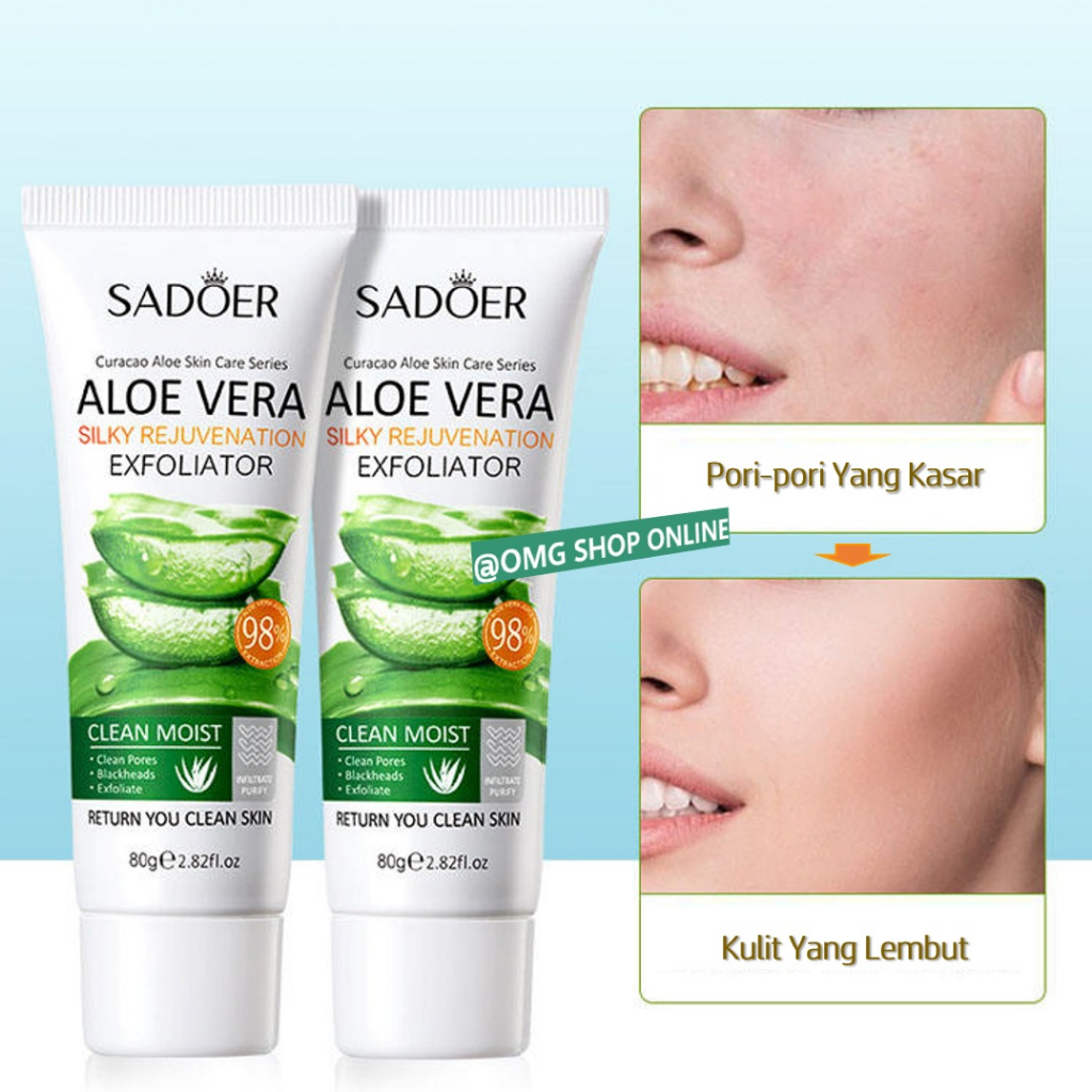 [NEW] Termurah - Sadoer Aloe Vera Soothing Gel Scrub 98% Exfoliator Anti Aging ORIGINAL / Aloe Vera Gel untuk Wajah Glowing Ori Masker Wajah Pelembab Gel Untuk Masker Rambut Bibir Kering Masker Mata Panda Mirip Nature Republic Aloe Vera Soothing Gel Jeju