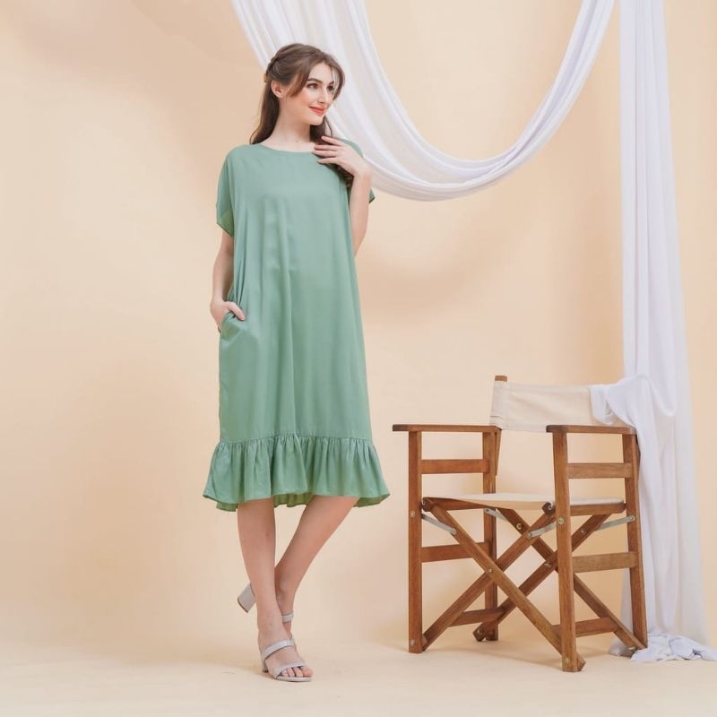 Paket 3pcs Daster Ruffle Polos(bisa pilih warna)