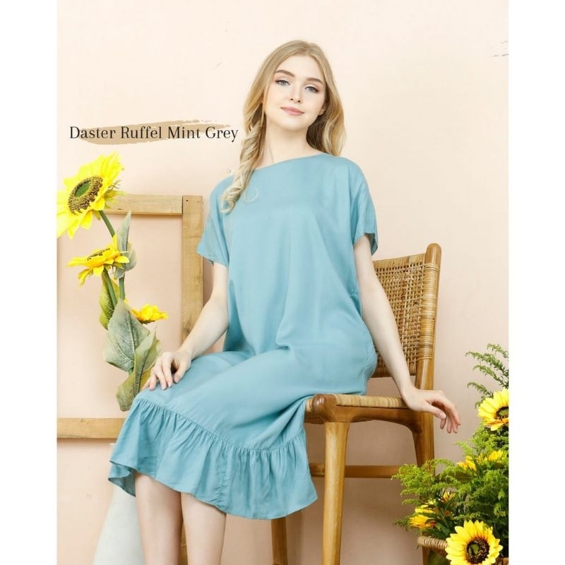 Paket 3pcs Daster Ruffle Polos(bisa pilih warna)