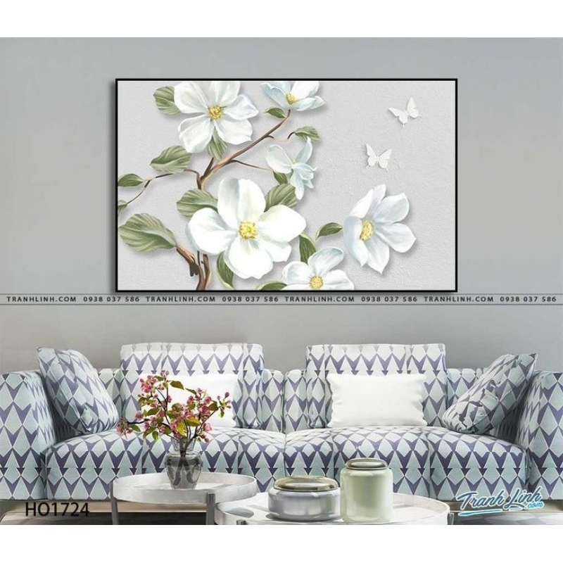 lukisan bunga teratai nordic modern