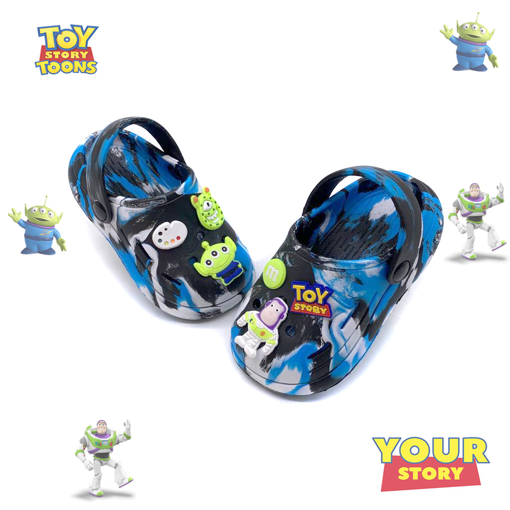 Sandal Baim Anak Stiker Toy Motif Loreng Lucu Kekinian Tali Belakang Uk.20-31