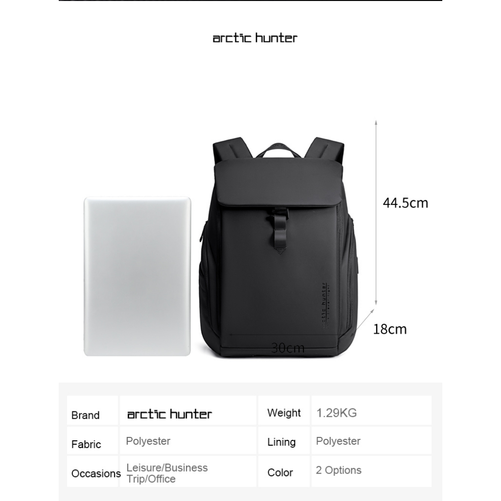 Arctic Hunter B00558 Tas Ransel Kasual Backpack Laptop Pria 15.6 Inch