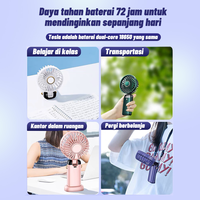 Kipas Angin Mini Portable Usb Kipas Lipat / Leher 5-Speed Wind LED Display Dengan Aromaterapi