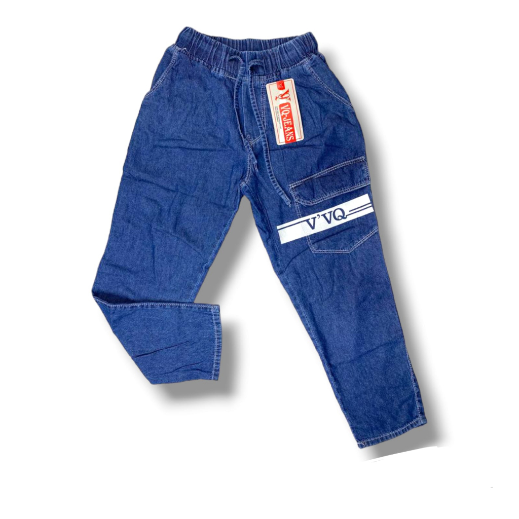 CELANA PANJANG ANAK JEANS SNOW WASHED PINGGANG KARET